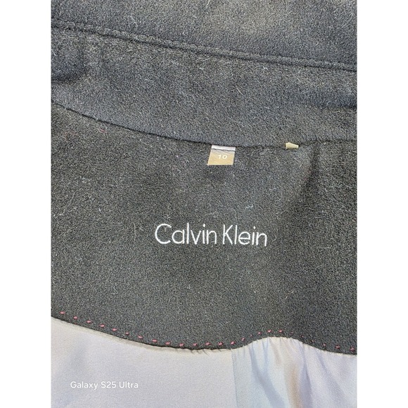 Calvin Klein Womens‎ 10 Luxury Wool Cashmere Silk Blend Pea Coat Black - Picture 4 of 7